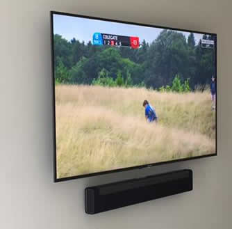 Wall mounted TV installation